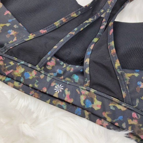 NWT Athleta Black Leopard Printed Contender Bra - Picture 7 of 8